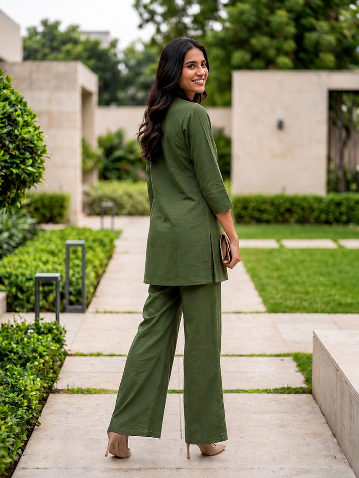 Sargi Mantis Embroidery Cotton Co-Ord Set