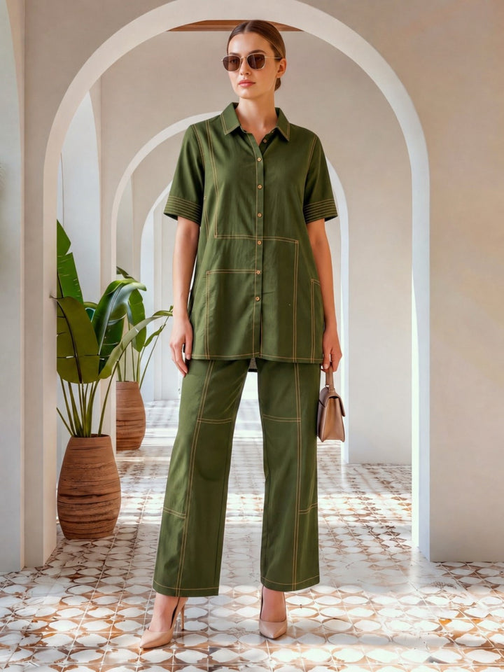 Sargi Pean Embroidery Cotton Co-Ord Set