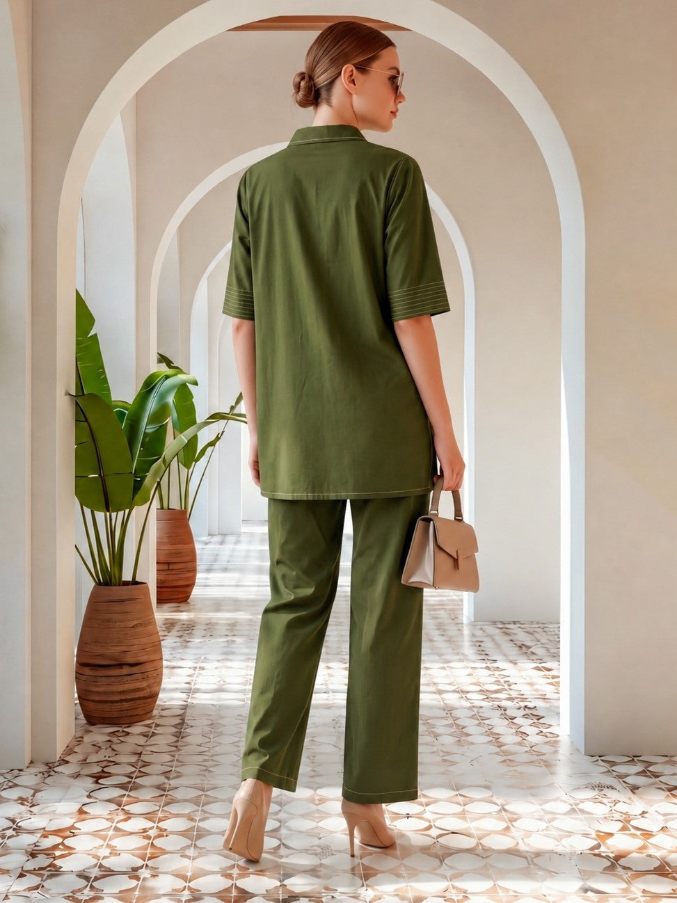 Sargi Pean Embroidery Cotton Co-Ord Set