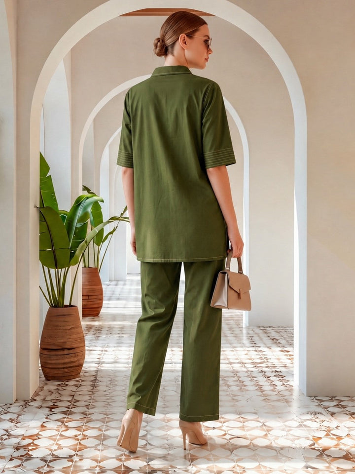 Sargi Pean Embroidery Cotton Co-Ord Set