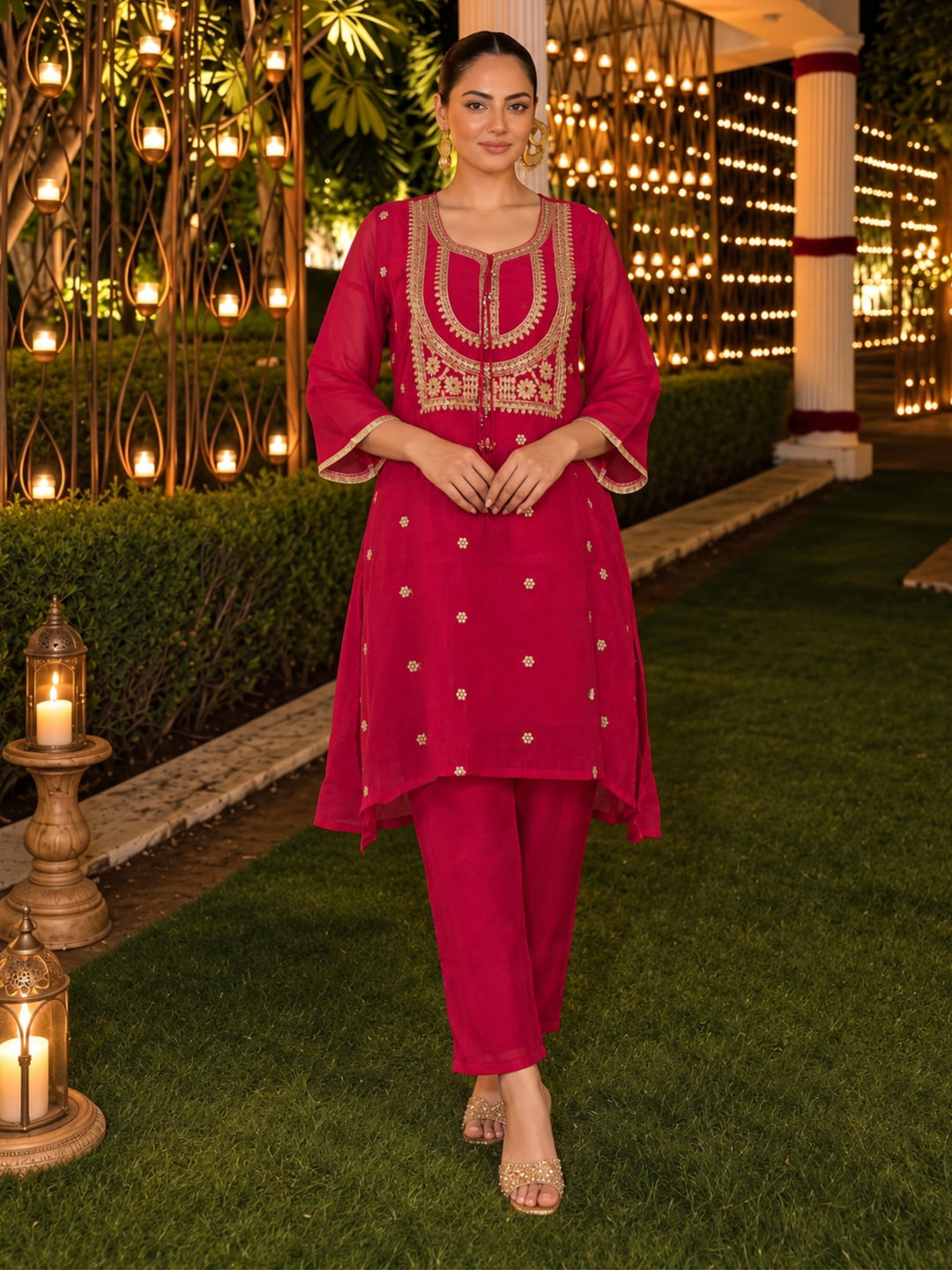Shakti Cameo Handwork Festive Co-Ord Set