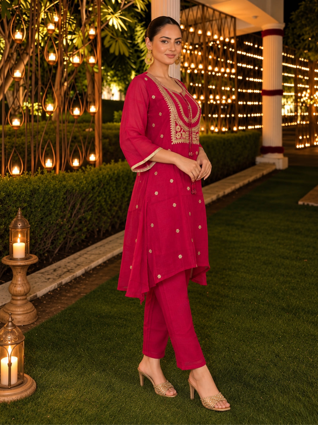 Shakti Cameo Handwork Festive Co-Ord Set