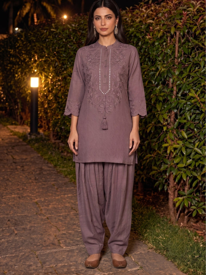 Shakti Misty Embroidery Farshi Kurta Pant set