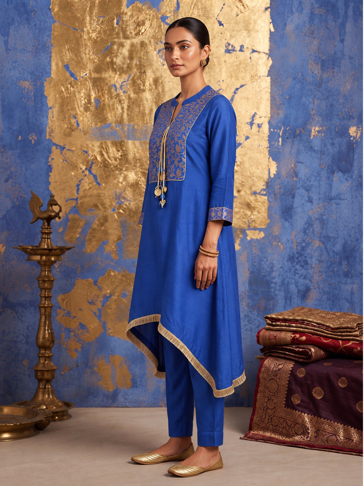 Shakti Royal Blue Festive Farshi Co-Ord Set
