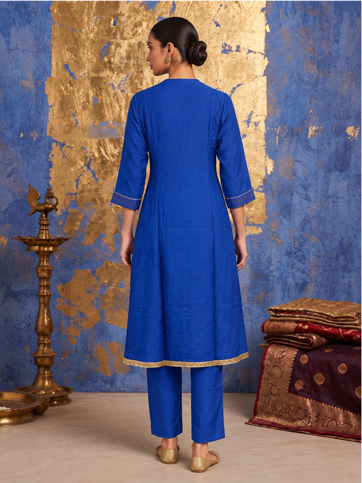 Shakti Royal Blue Festive Farshi Co-Ord Set