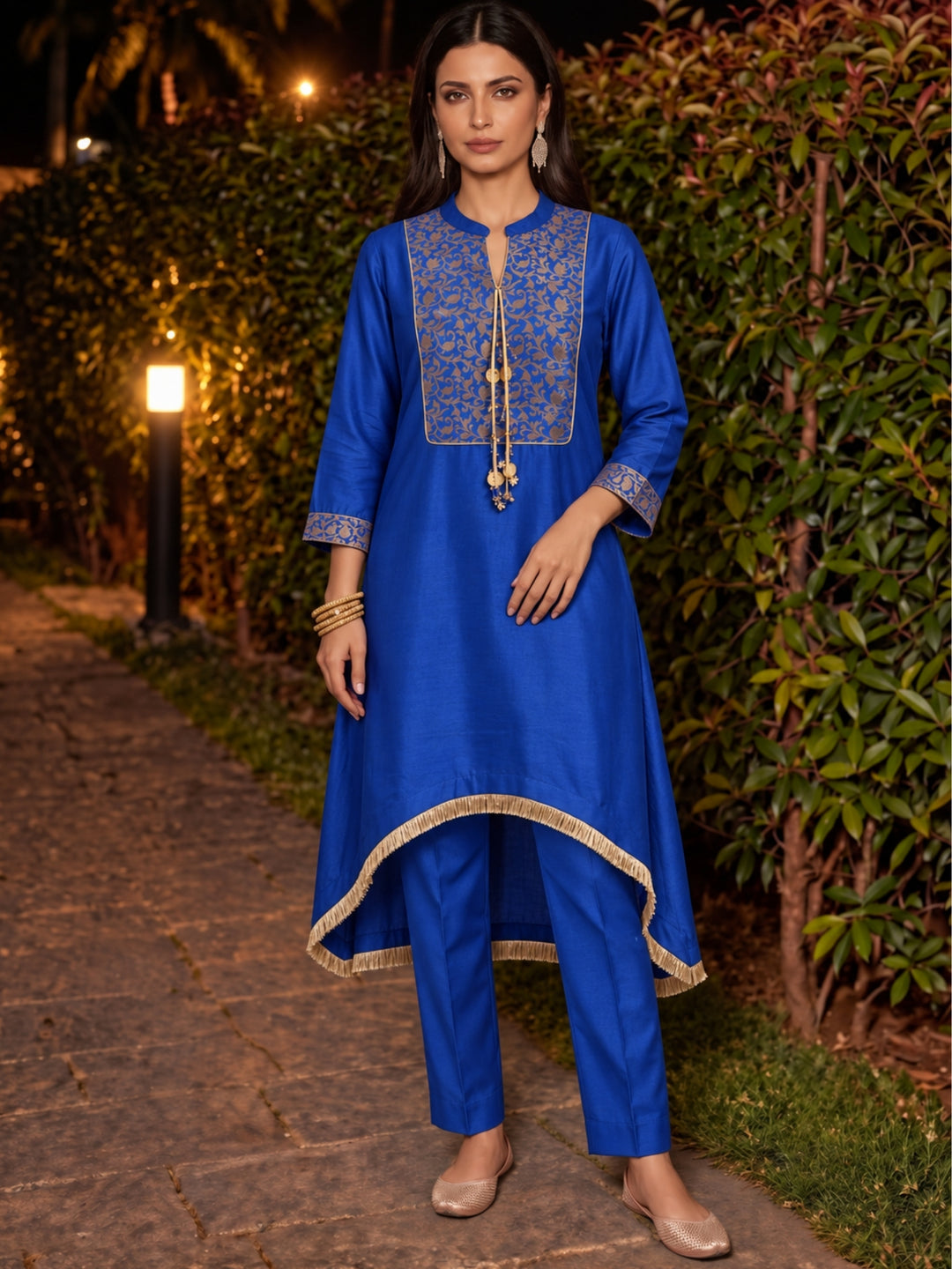 Shakti Royal Blue Festive Farshi Co-Ord Set