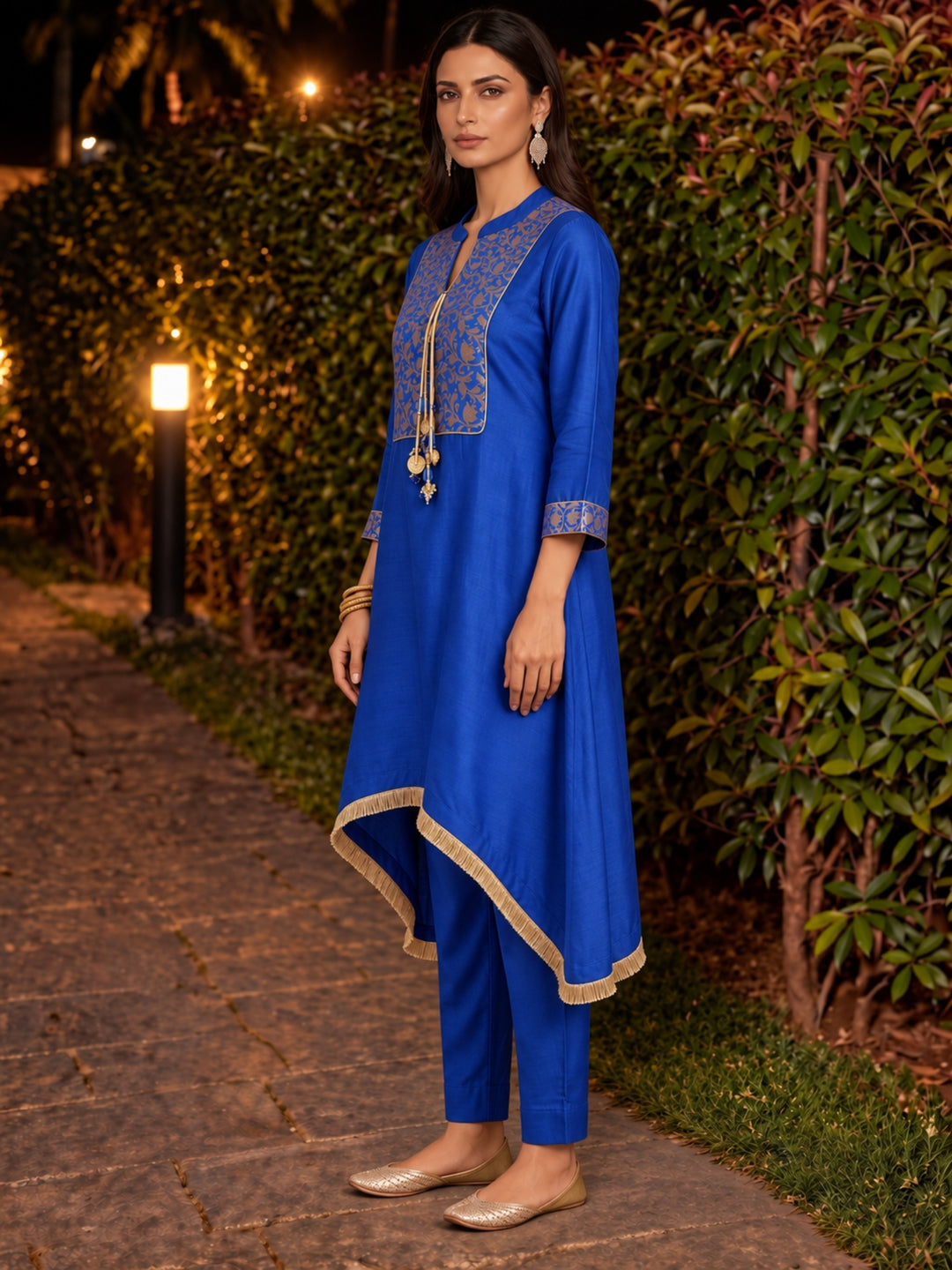 Shakti Royal Blue Festive Farshi Co-Ord Set