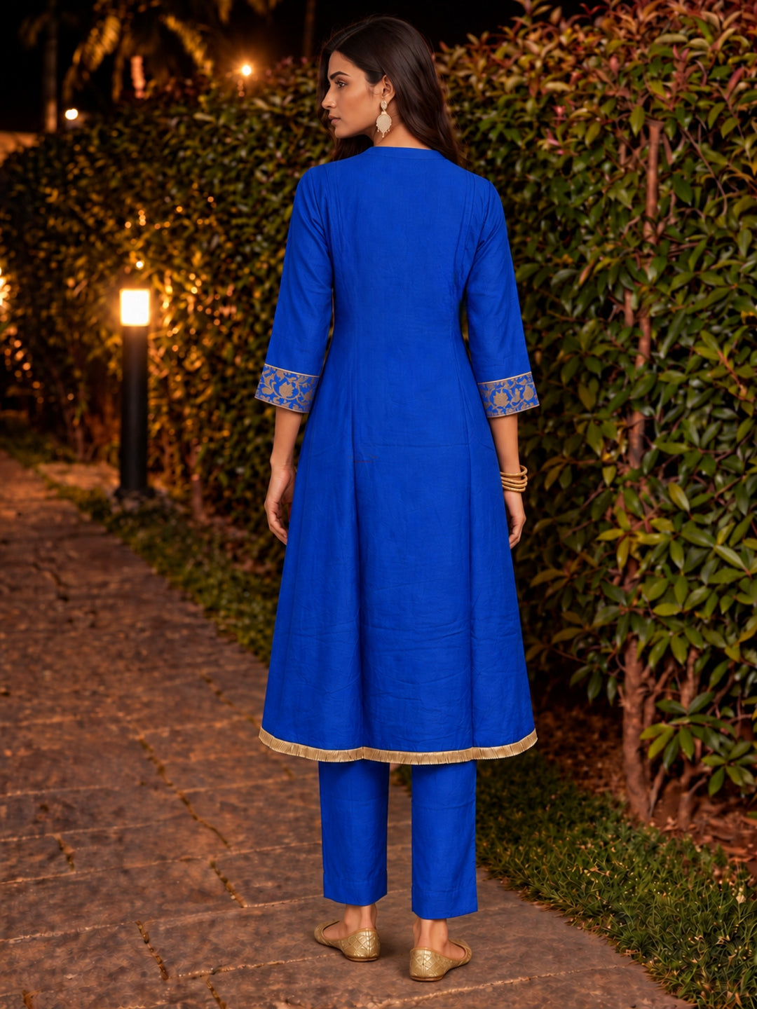 Shakti Royal Blue Festive Farshi Co-Ord Set