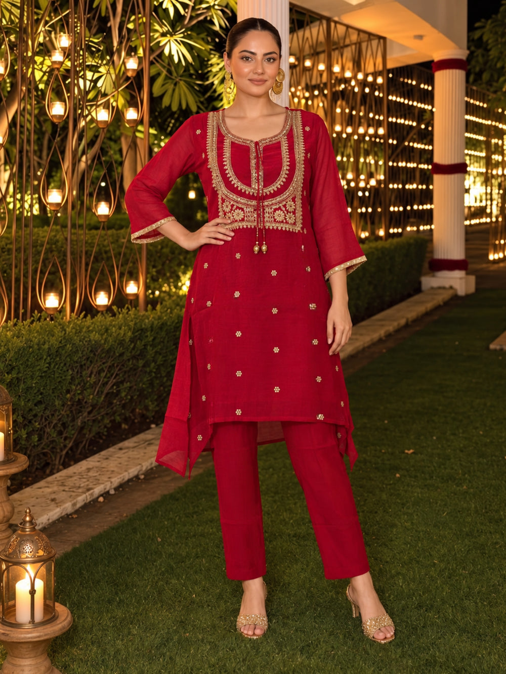 Shakti Sindoori Handwork Festive Co-Ord Set