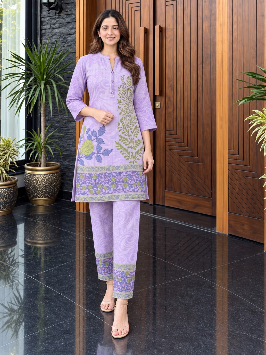 Shanti Lavender Printed Co-ord Set