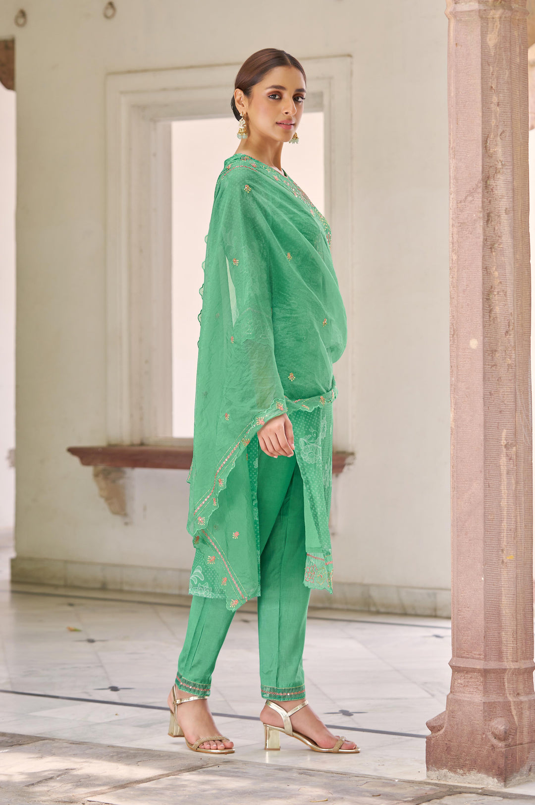 Nisha Fern Printed Work Suit Set