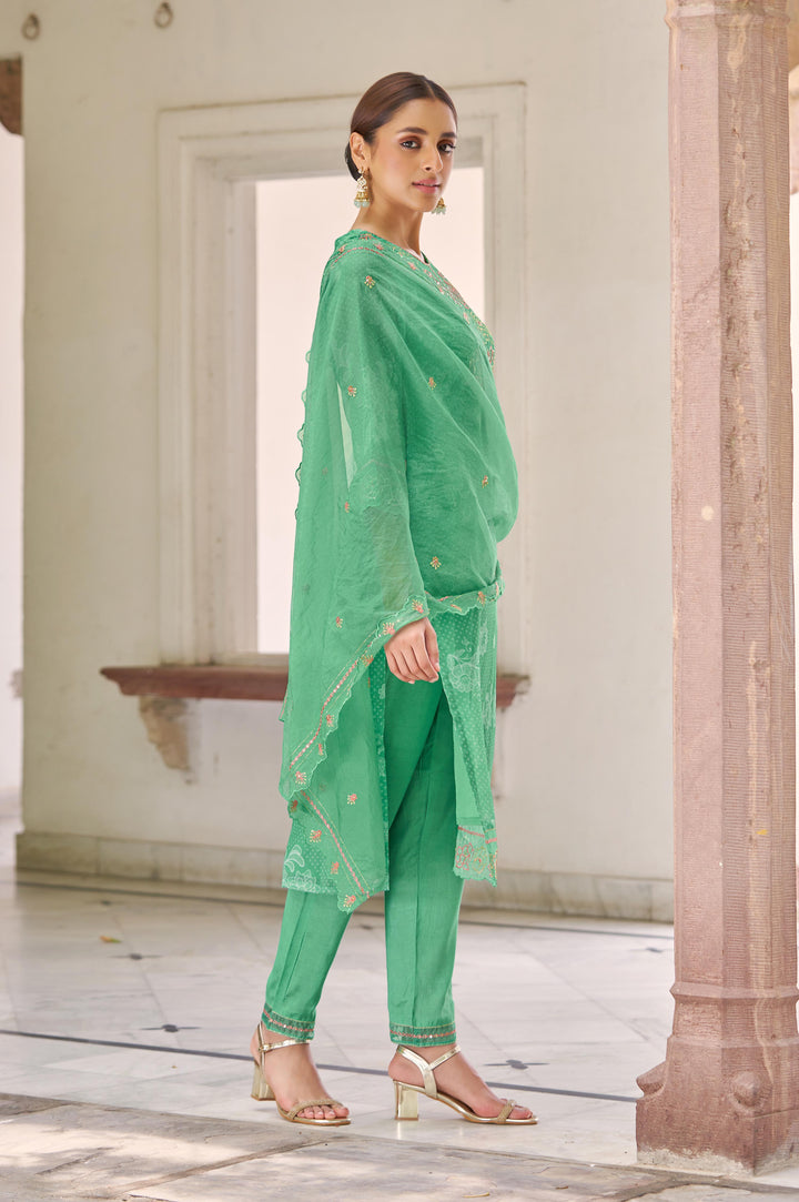 Nisha Fern Printed Work Suit Set