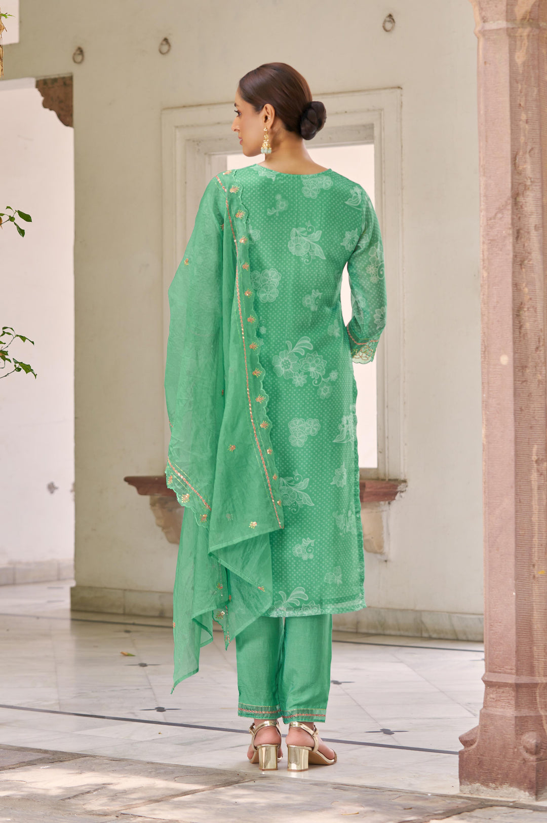 Nisha Fern Printed Work Suit Set