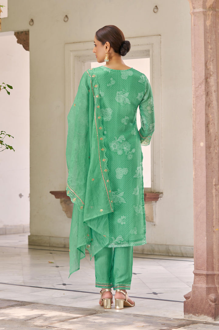 Nisha Fern Printed Work Suit Set