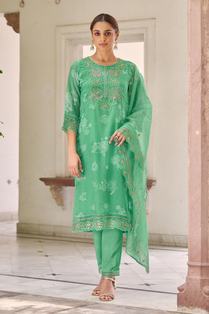 Nisha Fern Printed Work Suit Set