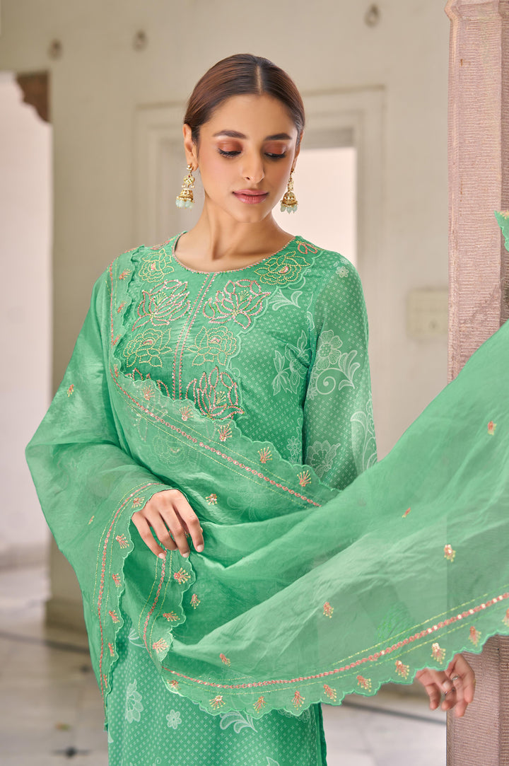 Nisha Fern Printed Work Suit Set