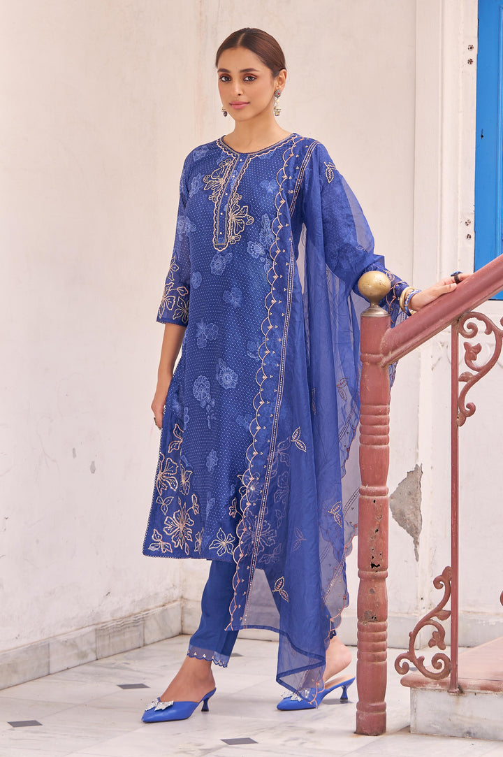 Nisha Indi Printed Work Suit Set