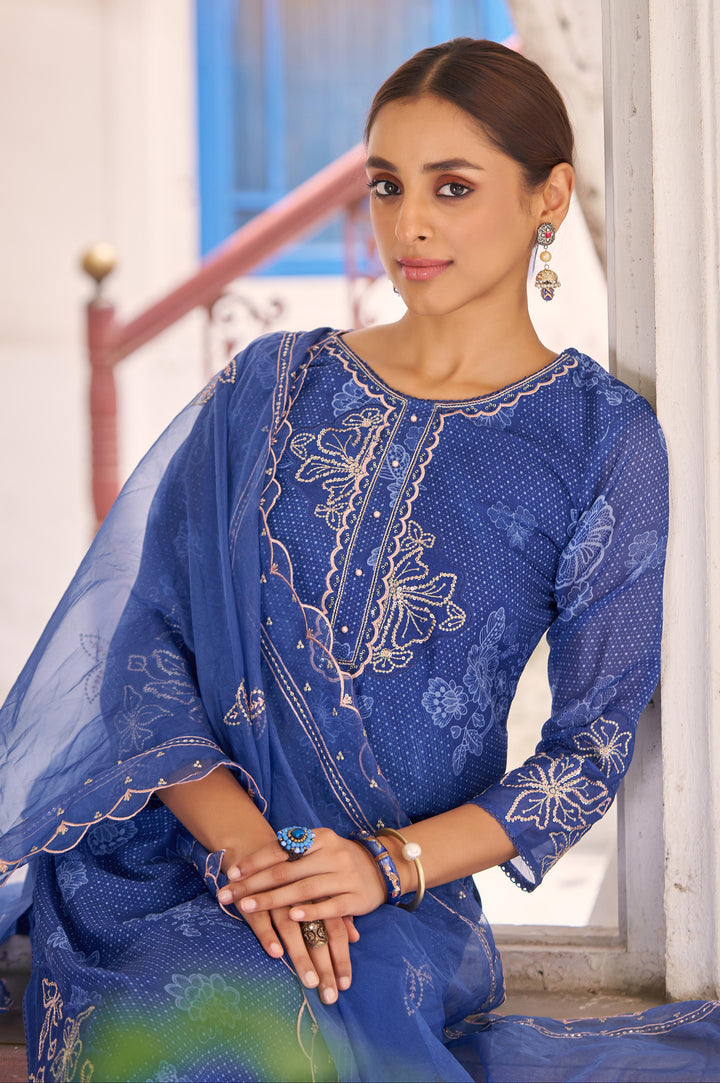 Nisha Indi Printed Work Suit Set