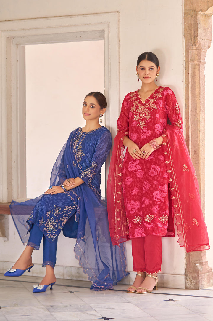 Nisha Indi Printed Work Suit Set