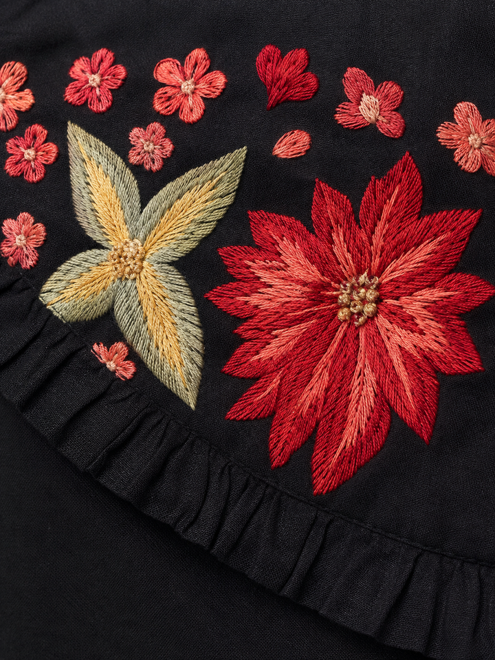 Slopi Smoke Embroidery Cotton Dress