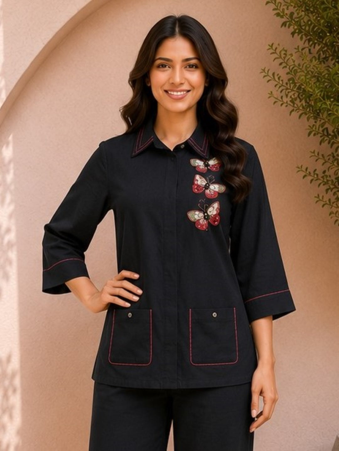Slopi Tar Emboridery Cotton Co-Ord Set