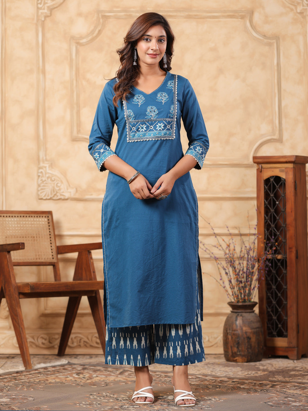 Hiya Peacock Cotton Suit Set