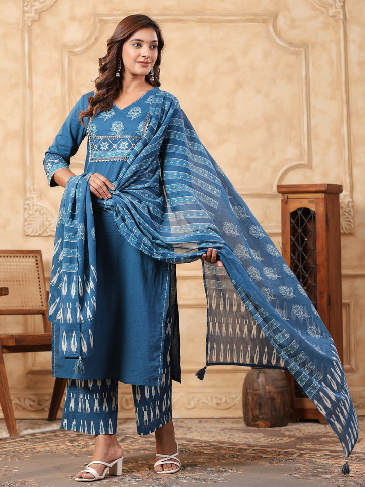 Hiya Peacock Cotton Suit Set