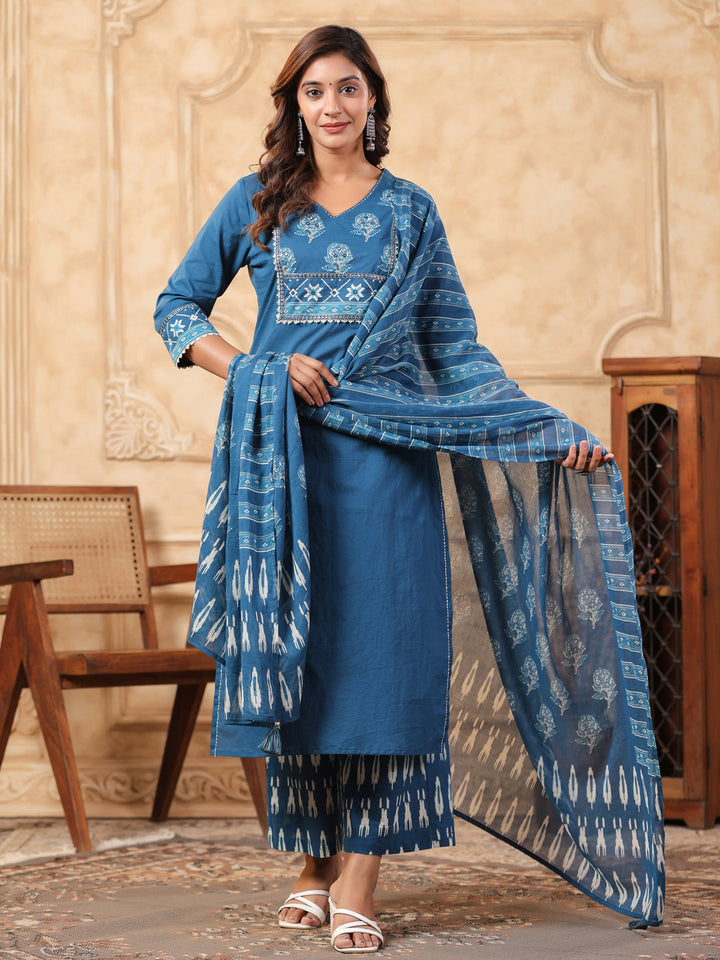 Hiya Peacock Cotton Suit Set