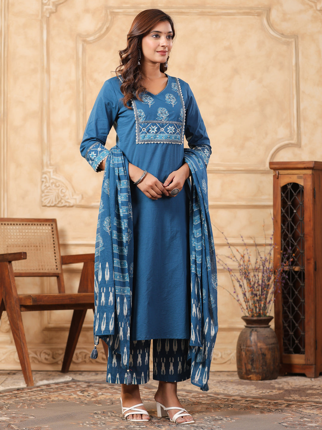 Hiya Peacock Cotton Suit Set