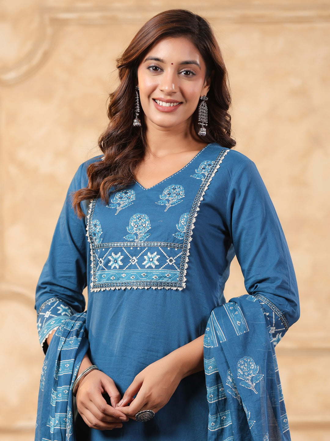 Hiya Peacock Cotton Suit Set