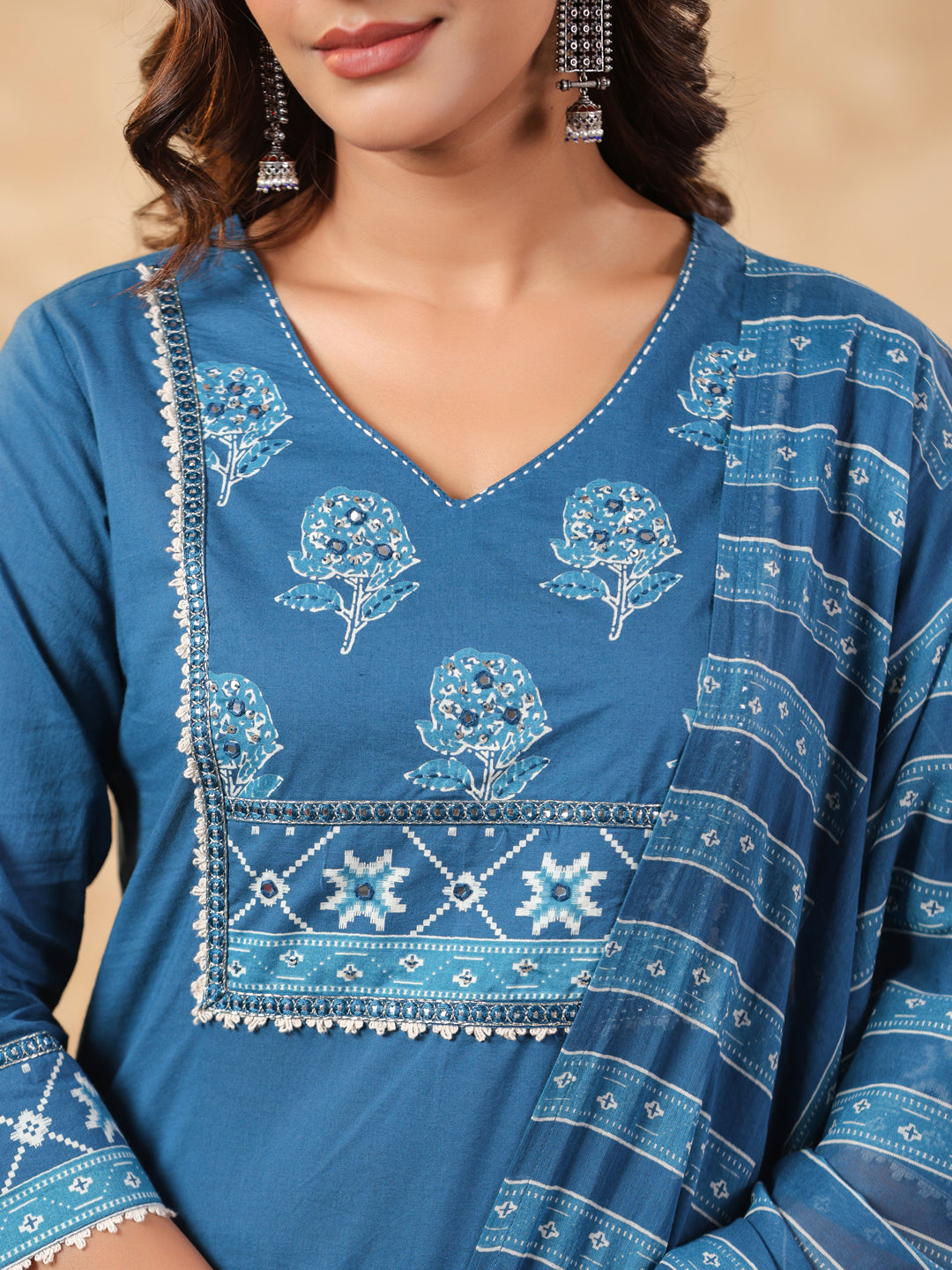 Hiya Peacock Cotton Suit Set