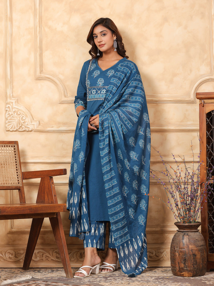 Hiya Peacock Cotton Suit Set