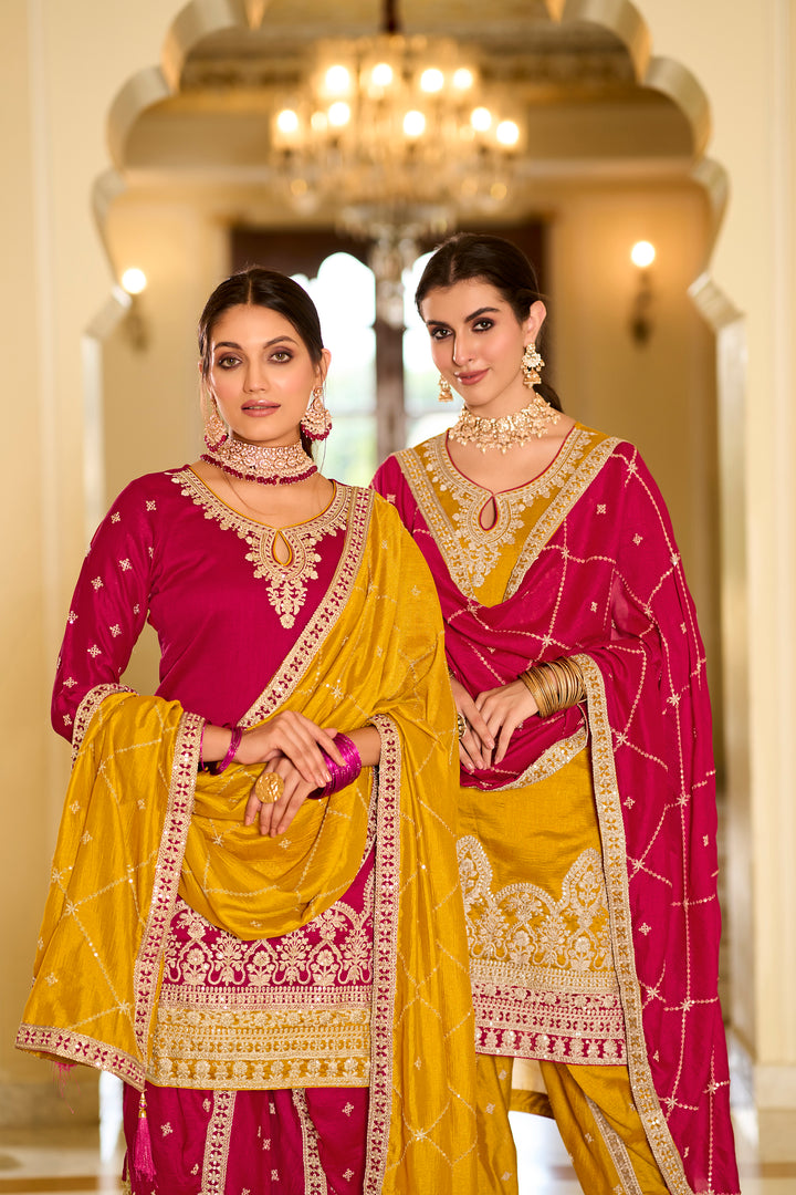 Saheli Crimson Full Heavy Work Premium Suit Set