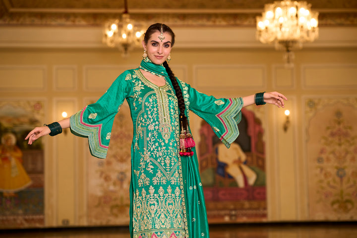 Baljeet emerald Full Heavy Work Suit Set