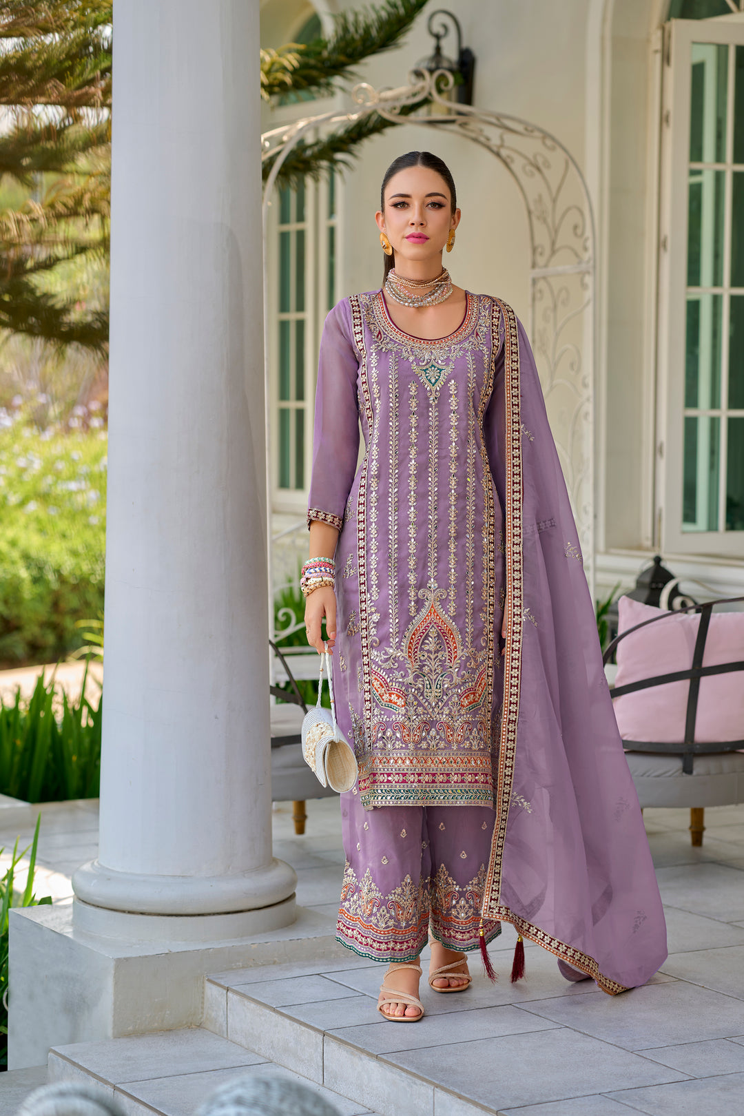 Usha Lily Full Work Suit Set