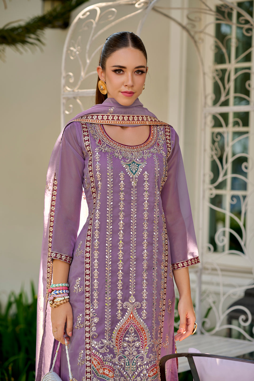 Usha Lily Full Work Suit Set