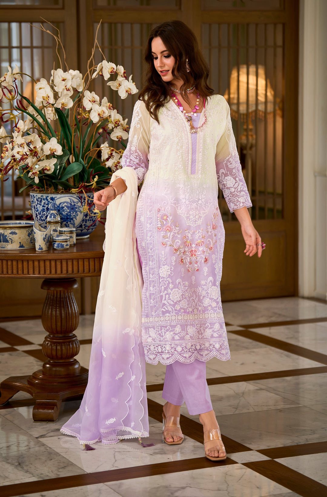 Faiza Purple Full Work Premium Pakistani Suit Set