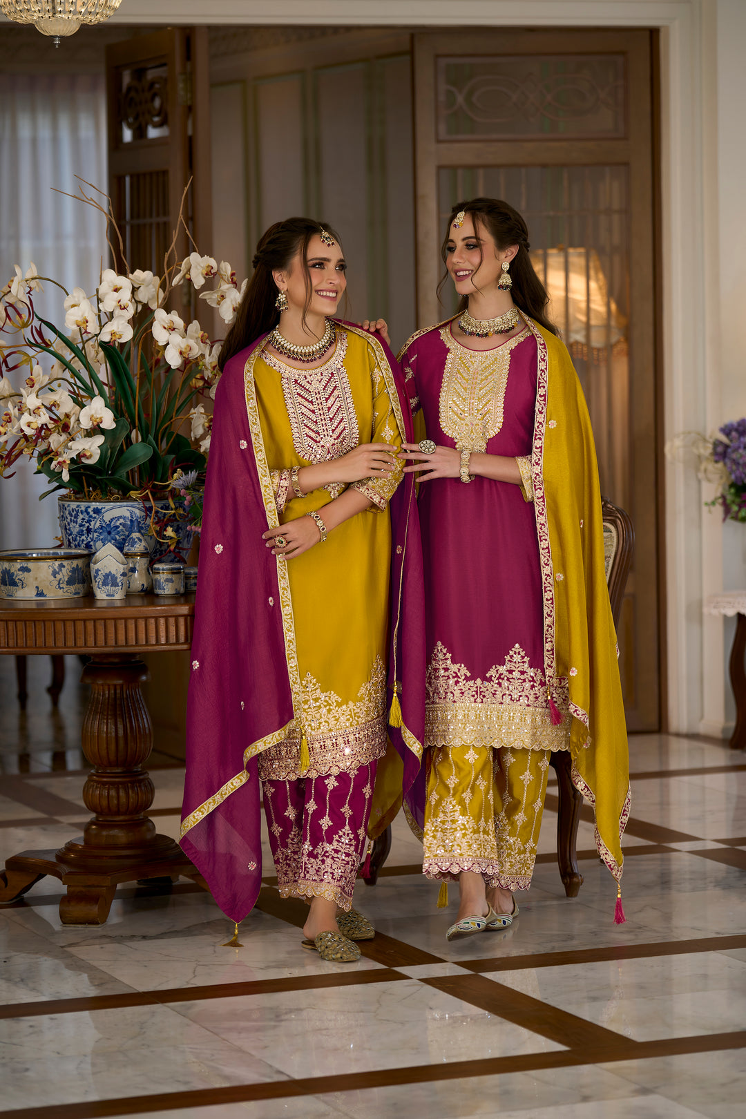 Godavri Amber Full Work Luxury Suit set