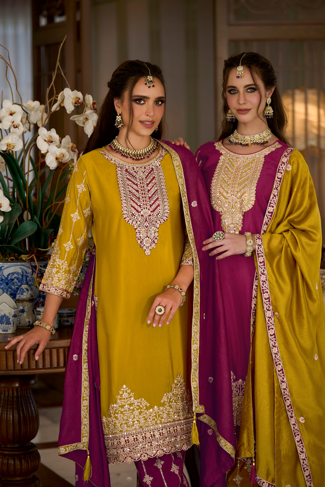 Godavri Amber Full Work Luxury Suit set