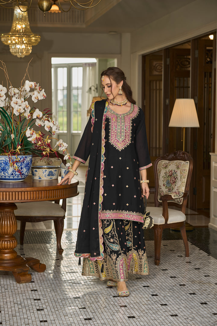 Garja Onyx Full Heavy Work Gharara Suit Set