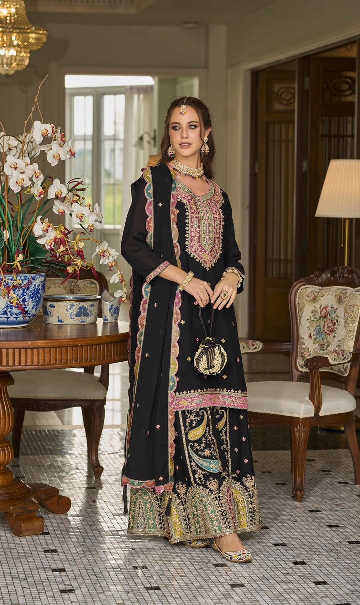 Garja Onyx Full Heavy Work Gharara Suit Set