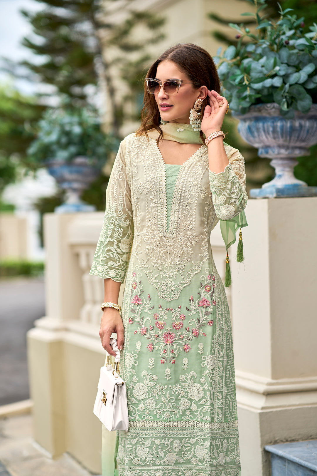 Faiza Shamrock Full Work Premium Pakistani Suit Set