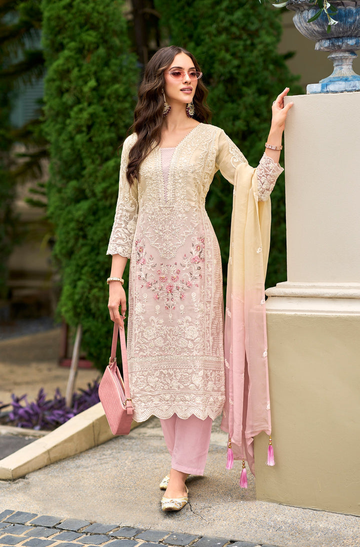 Faiza Pink Full Work Premium Pakistani Suit Set