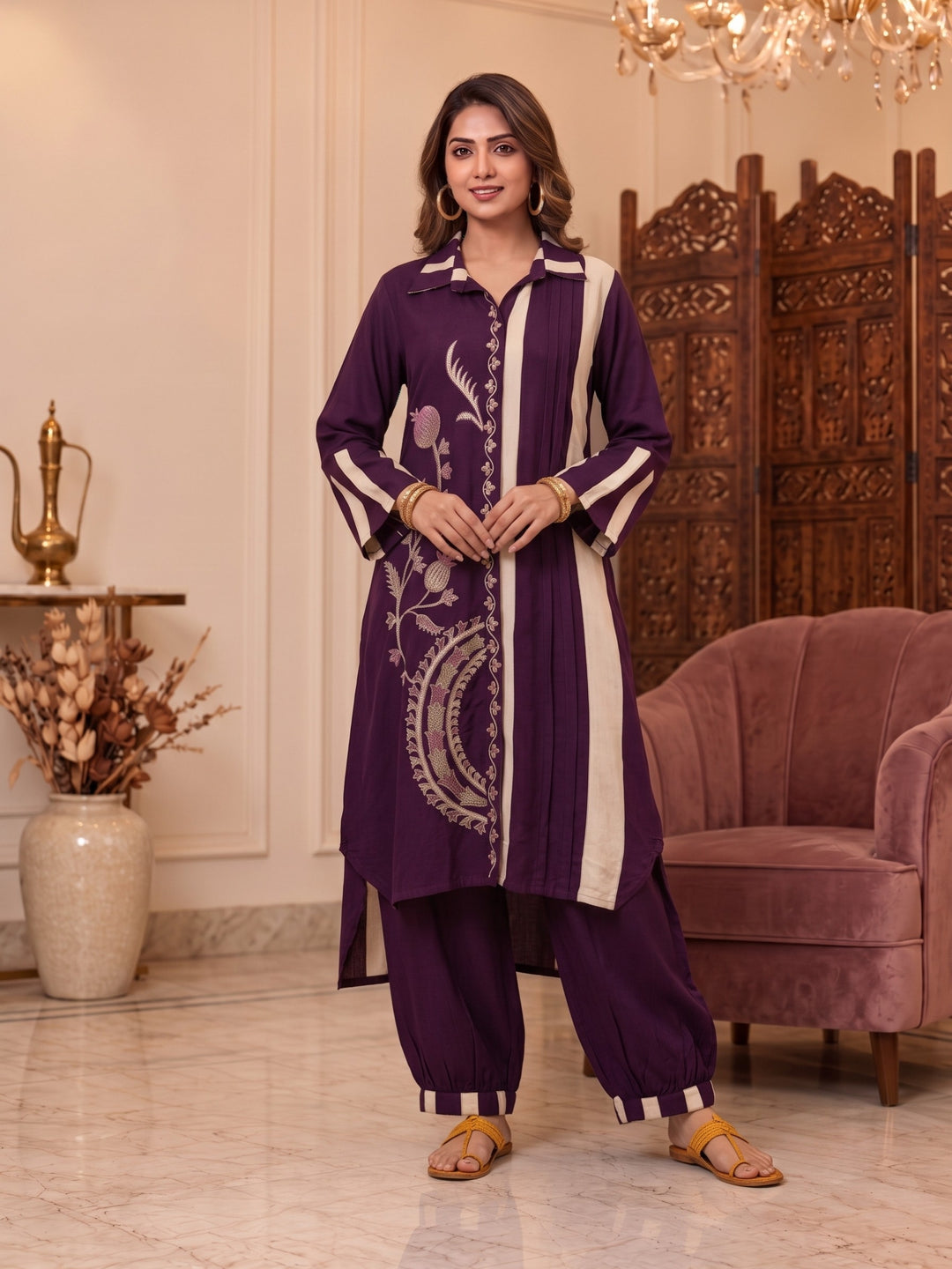 Sonpal Jam Embroidery Co-ord set