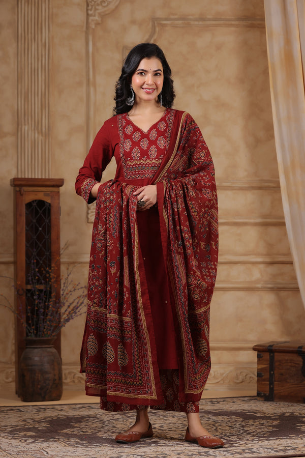 Hiya Ruby Cotton Suit Set