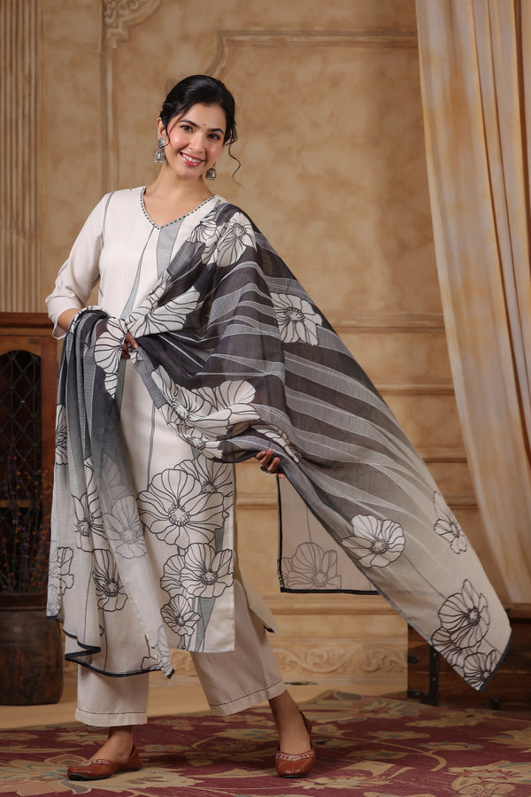 SAKSHI ANGEL LINEN COTTON SUIT SET