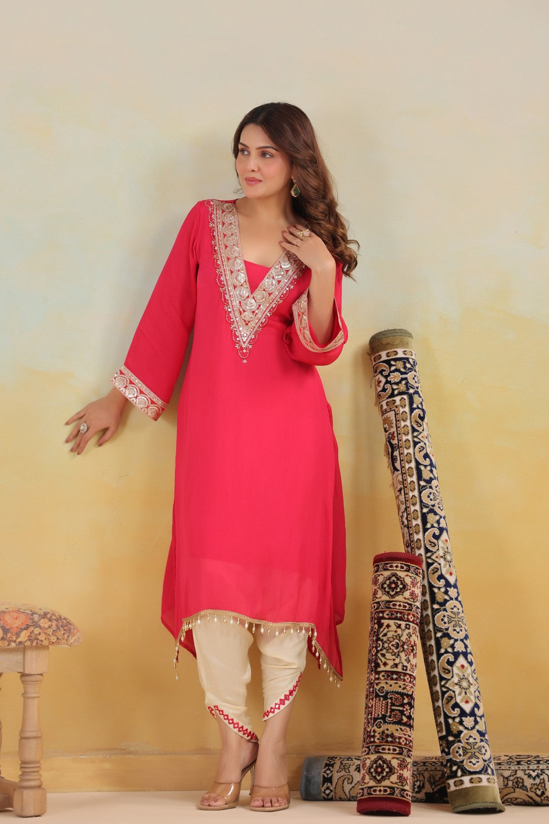 Sera rosy premium embroidery kurta pant set