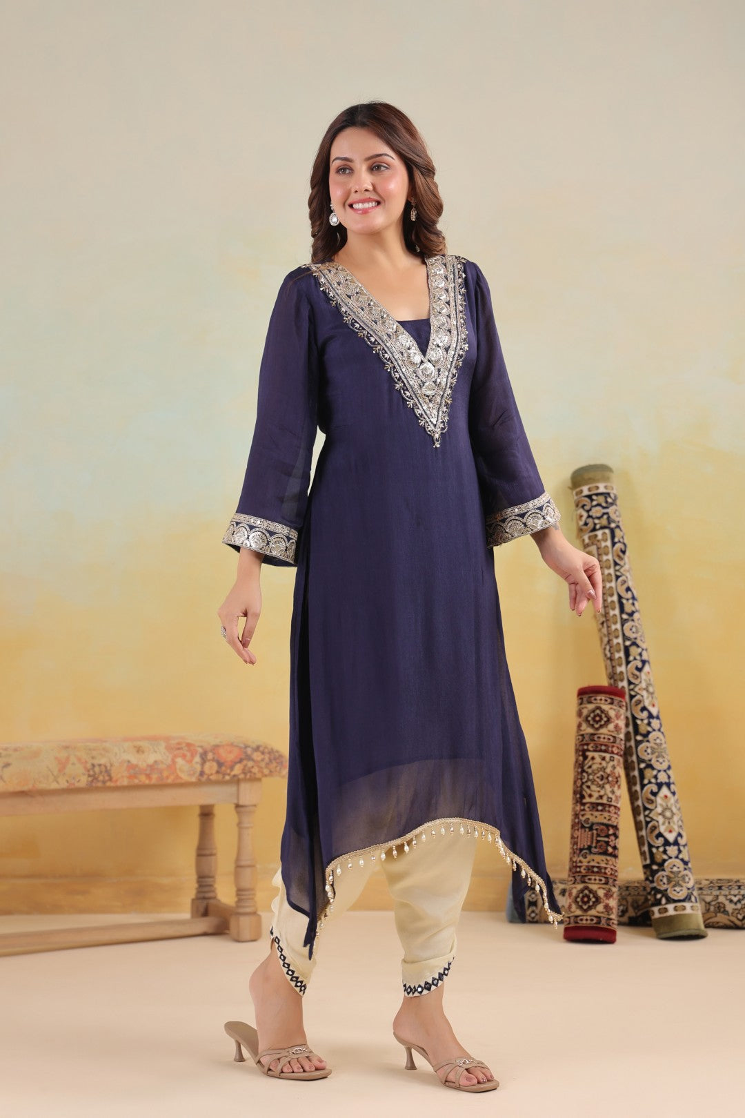 Sera Azure premium embroidery kurta pant set