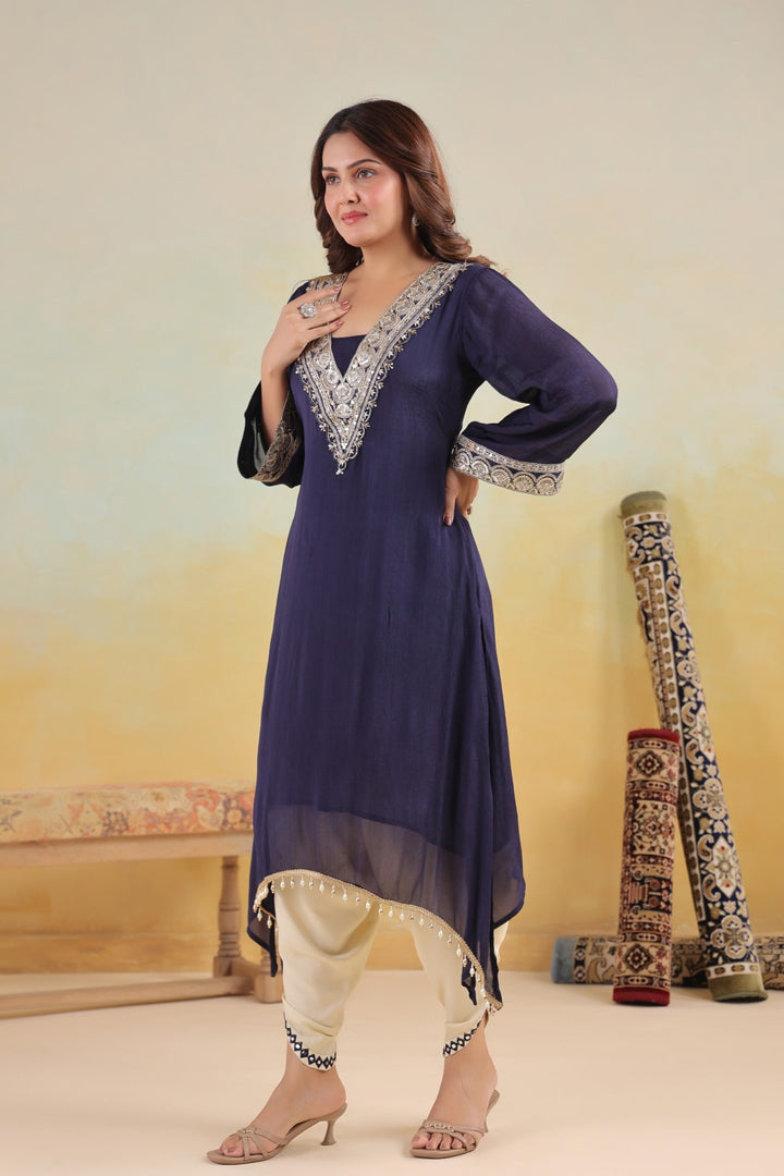 Sera Azure premium embroidery kurta pant set