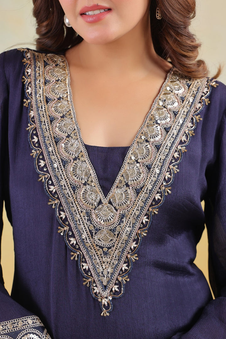 Sera Azure premium embroidery kurta pant set